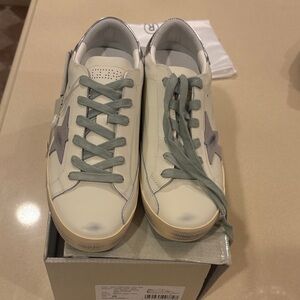 GG inspired distressed Sneakers with Gray Star Accent